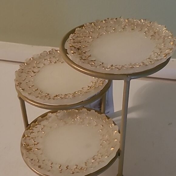 Rachel Zoe Gold and Cream Tiered Jewelry Storage - Picture 3 of 9